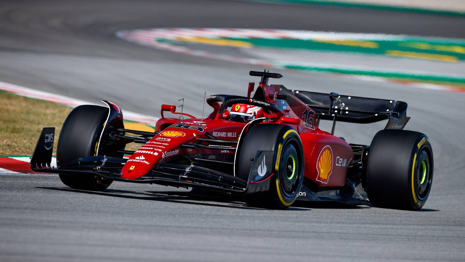 Charles Leclerc's Ferrari in practice for the Spanish GP. Barcelona May 2022.
