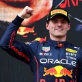 Race winner Max Verstappen fist pump. Imola April 2022