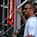 Lewis Hamilton gives a thumbs-up. Barcelona May 2022.
