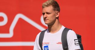 Mick Schumacher arrives at the track. Barcelona, May 2022.