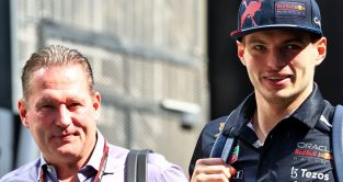 Jos and Max Verstappen arriving at the track. Jeddah, March 2022.