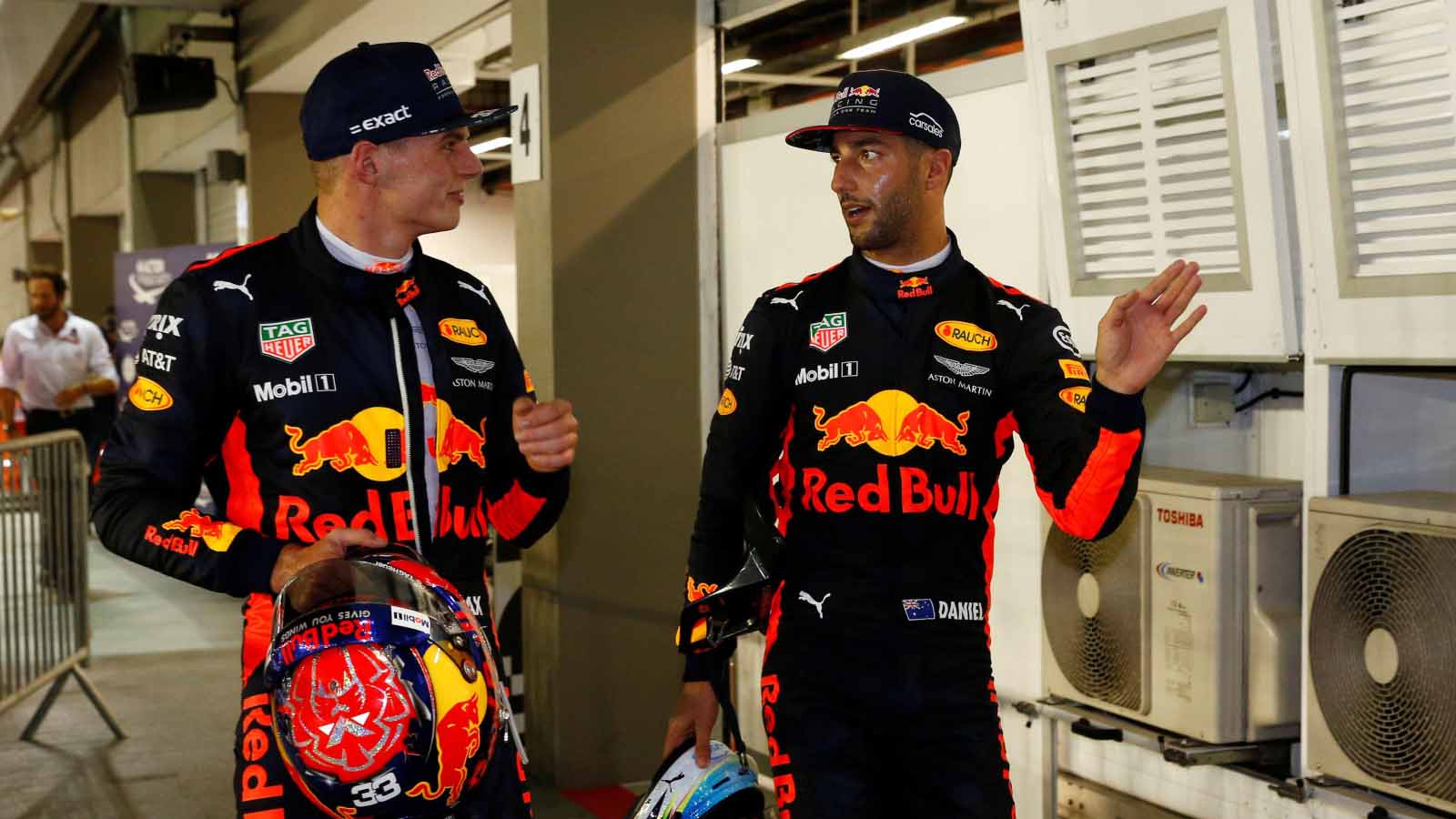 Max Verstappen et Daniel Ricciardo.  Singapour septembre 2017.