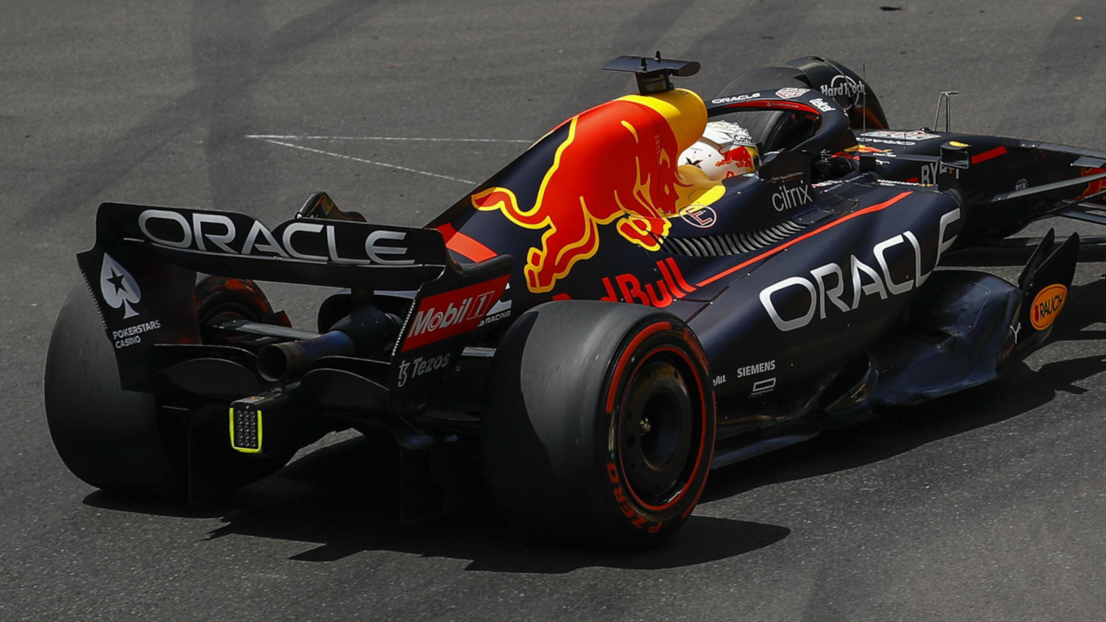 Max Verstappen's Red Bull from behind. Monaco May 2022
