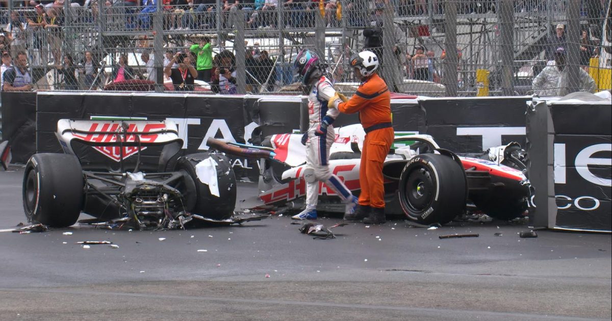 Mick Schumacher crashes out of Monaco Grand Prix. May 2022