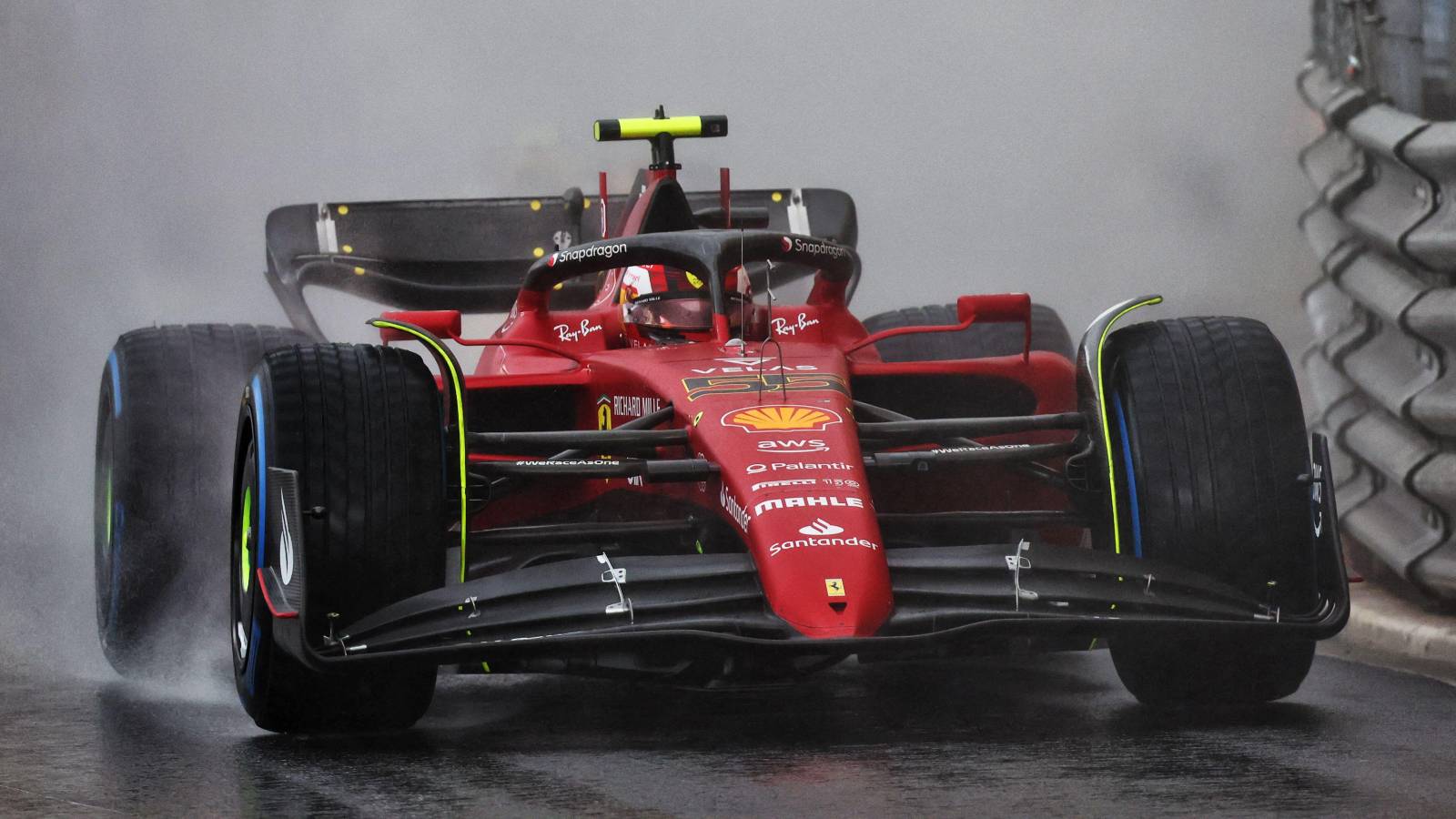 Carlos Sainz's Ferrari during the Monaco GP. Monte Carlo May 2022.