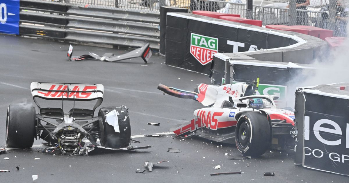 Mick Schumacher sitting in his car in the immediate aftermath of his crash. Monaco May 2022