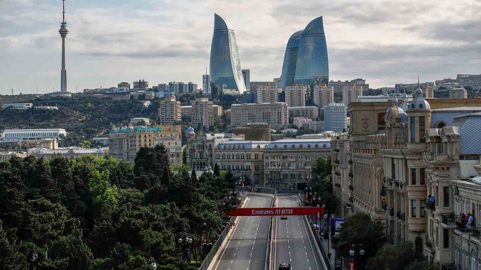 Baku City Circuit overview. Azerbaijan Grand Prix June 2021.