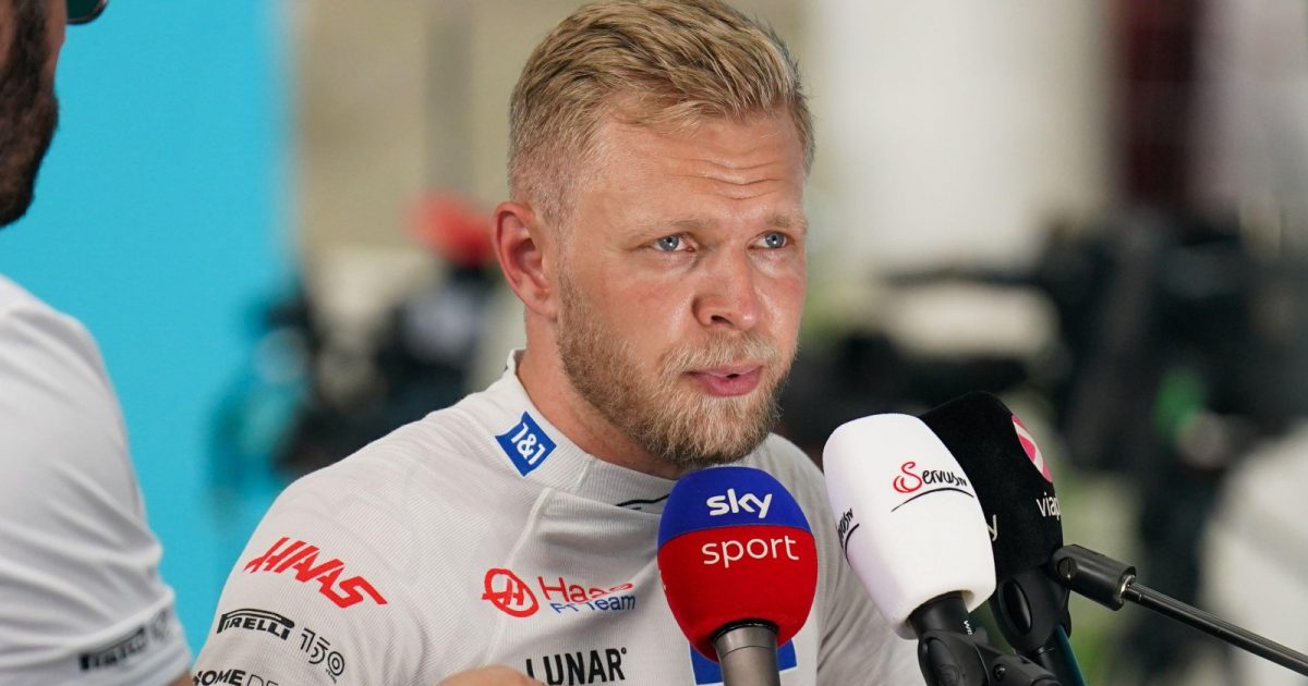 Kevin Magnussen breathing out. Miami, May 2022.