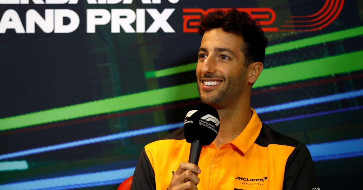 Daniel Ricciardo in the pre-race press conference. Baku June 2022.