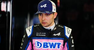 Esteban Ocon in the garage. Baku, June 2022.