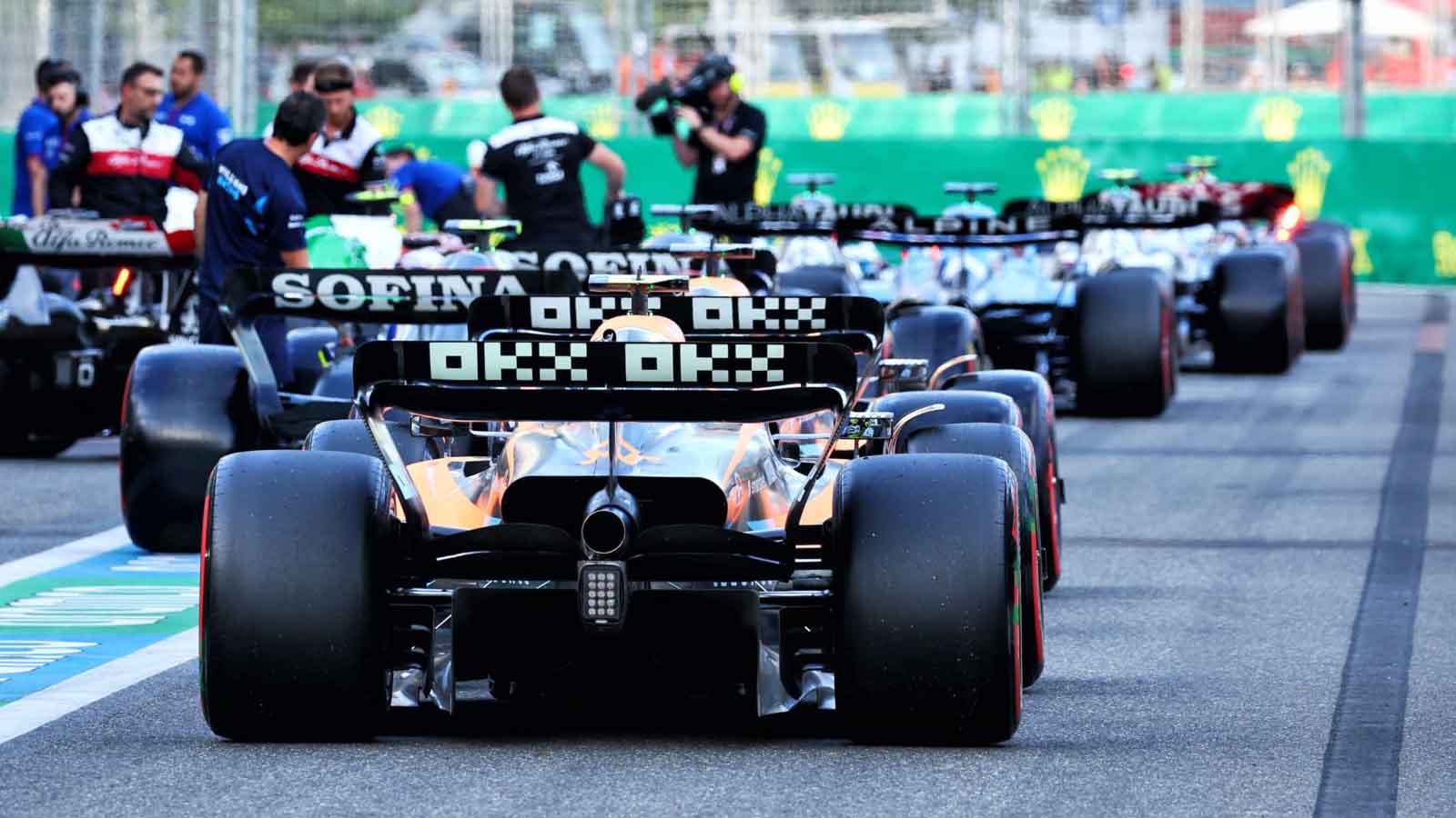 Lando Norris at the back of the queue. Baku June 2022.
