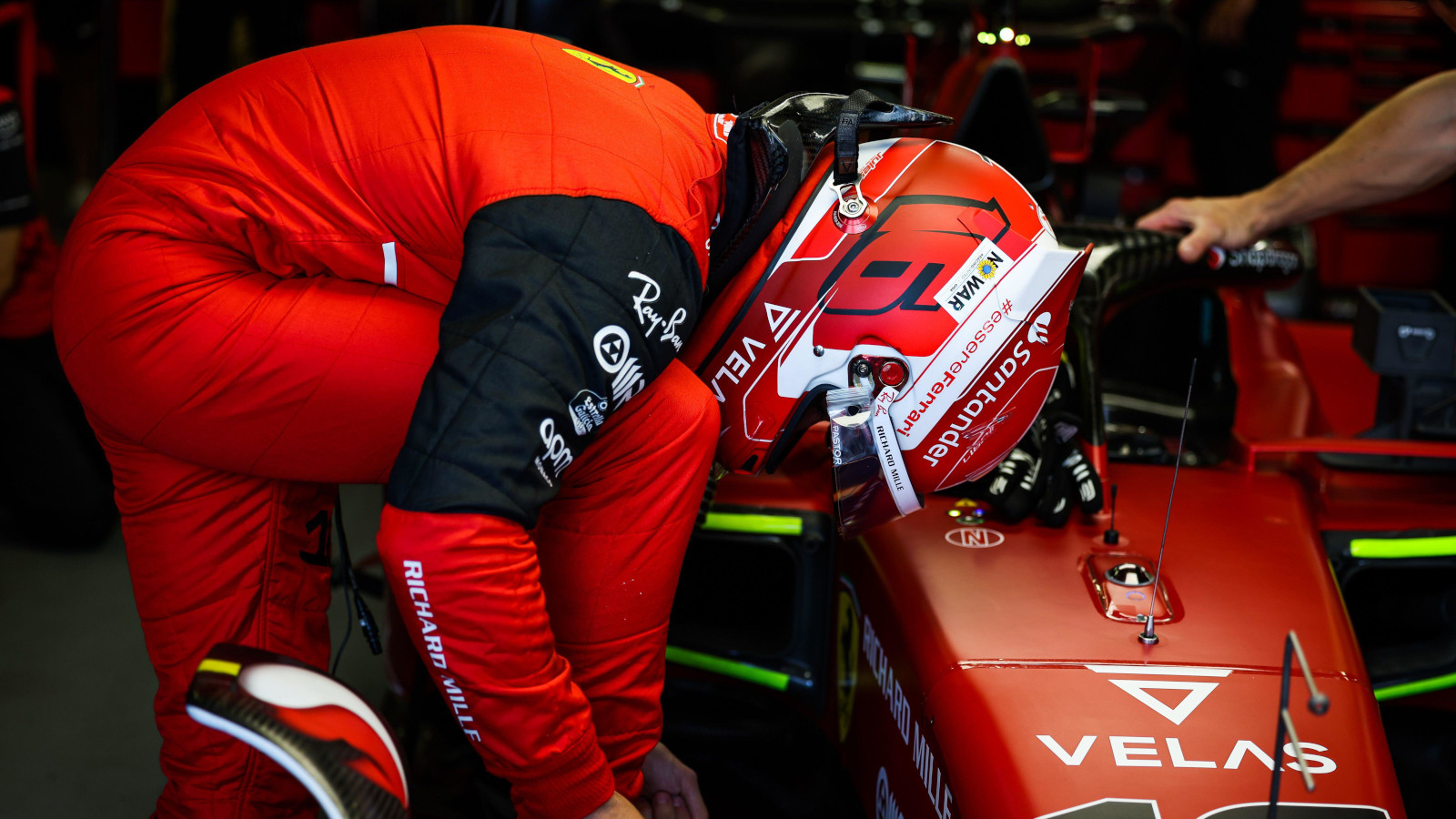 Charles Leclerc last minute preparations. Baku June 2022