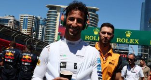 Daniel Ricciardo on the grid before the Azerbaijan GP. Baku June 2022.
