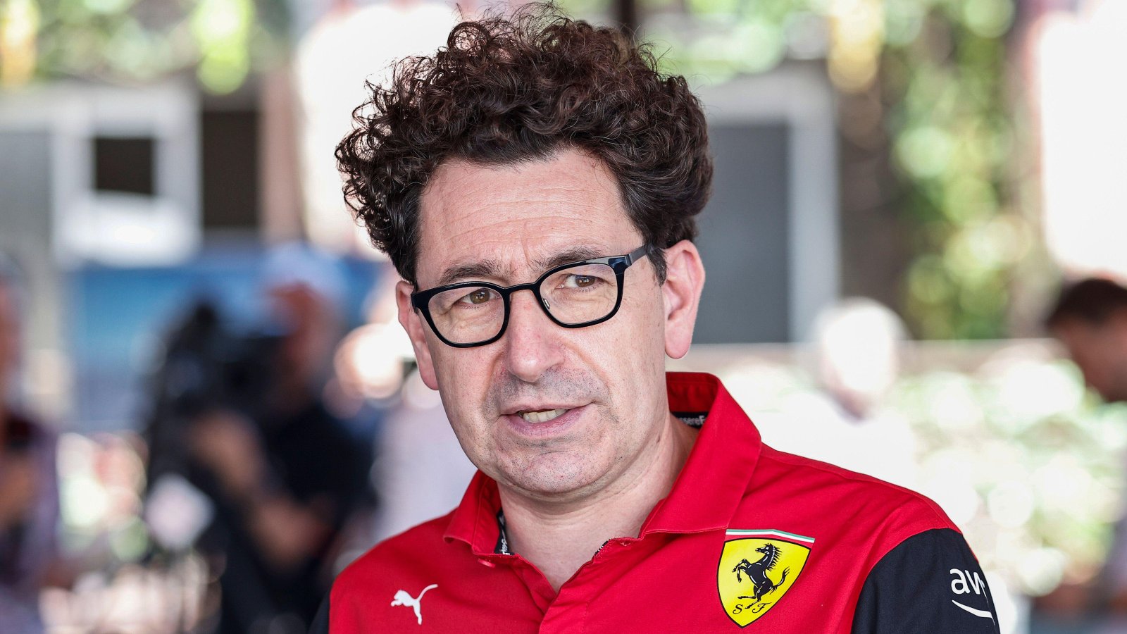 Mattia Binotto, Ferrari, answers a question. Baku, June 2022..