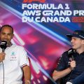Lewis Hamilton and Max Verstappen during a press conference. Montreal June 2022.