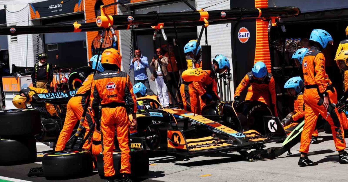 Lando Norris in the pits. Montreal June 2022.