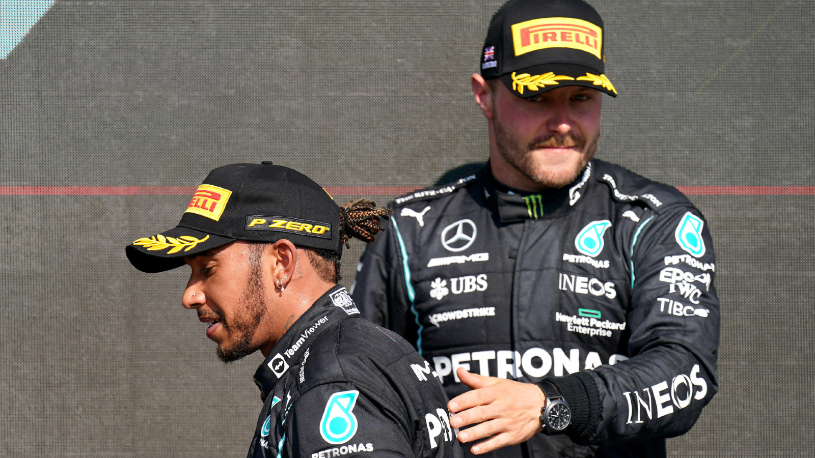 Mercedes' Lewis Hamilton and Valtteri Bottas during 2021 season.