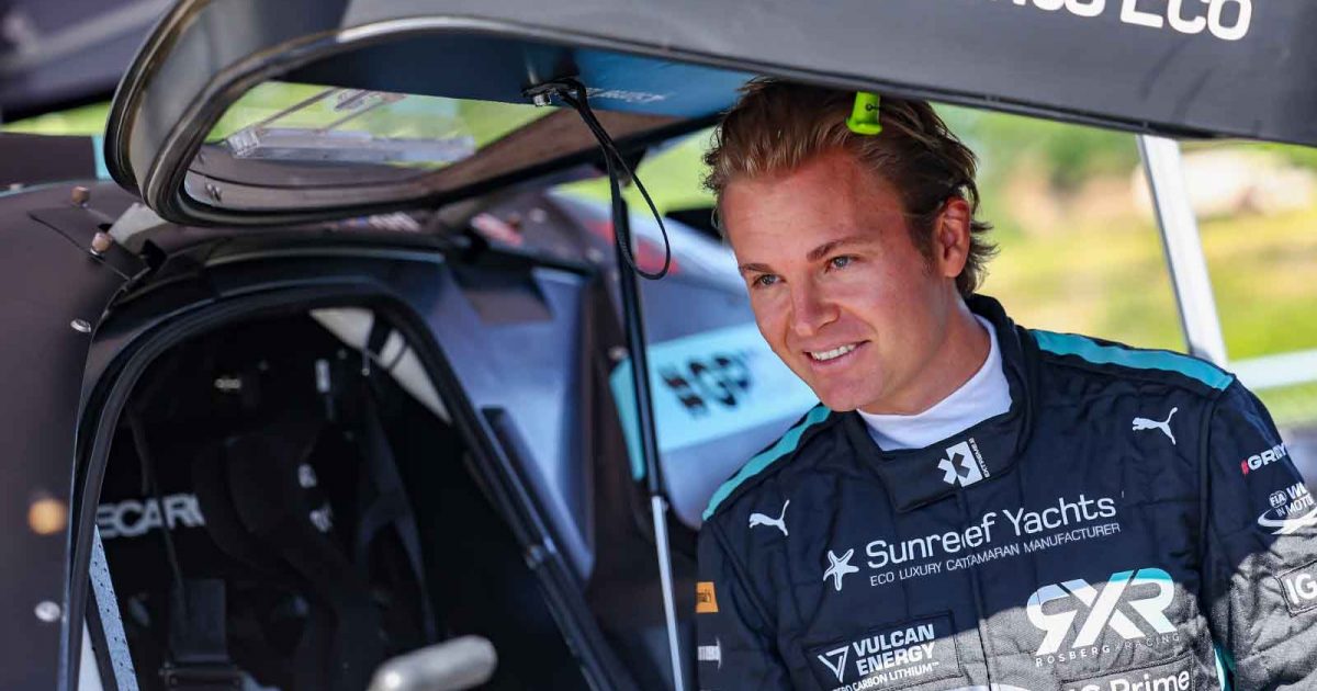 Nico Rosberg test drives an Extreme E car. Nurburgring June 2022.