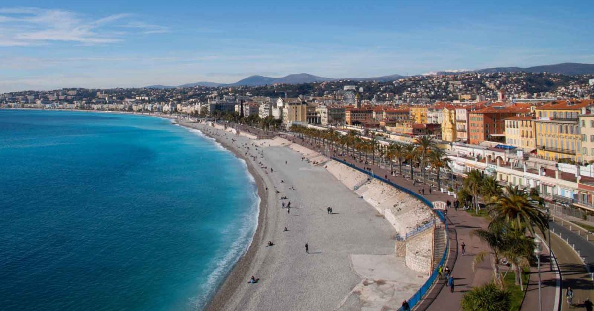 A view of the Nice coastline in France. Nice GP June 2022.