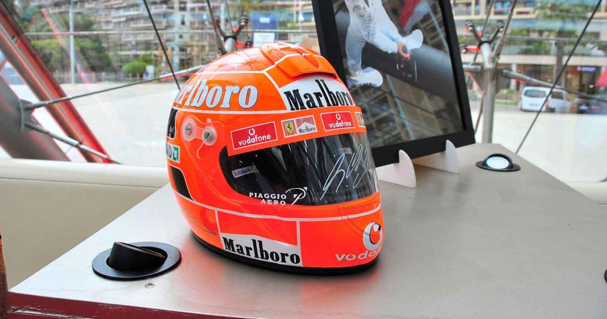 A signed Michael Schumacher helmet. Monaco May 2021.