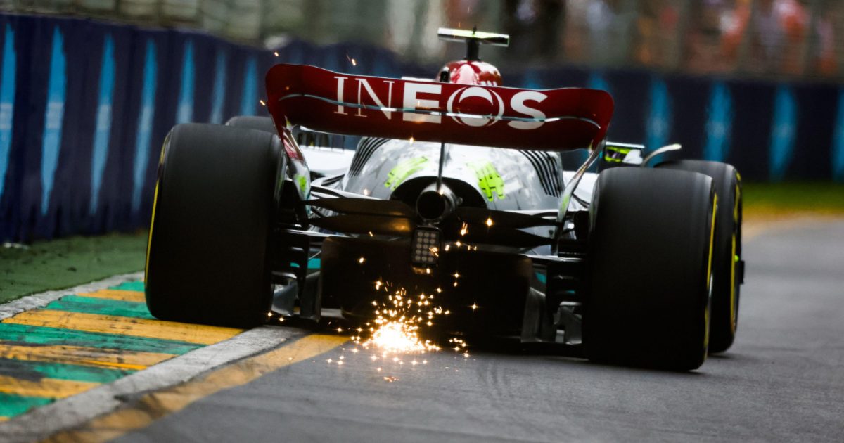 Mercedes' Lewis Hamilton porpoising at the Australian Grand Prix. Melbourne, April 2022.