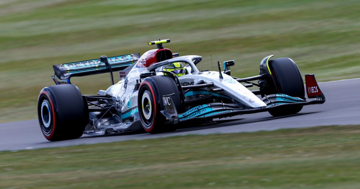 Lewis Hamilton in the Mercedes W13 during practice. England, July 2022.