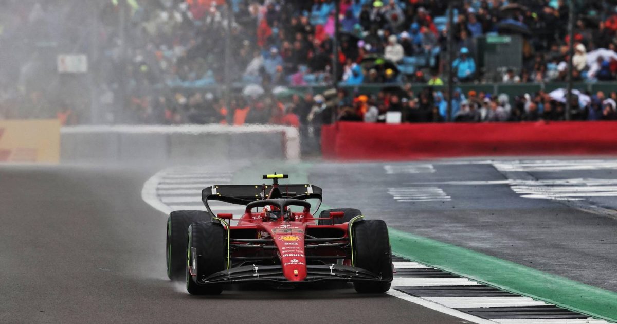 Carlos Sainz's Ferrari at the British Grand Prix qualifying. Silverstone July 2022.