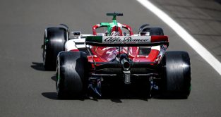 Alfa Romeo's Valtteri Bottas drives during the British Grand Prix weekend. Silverstone, July 2022.