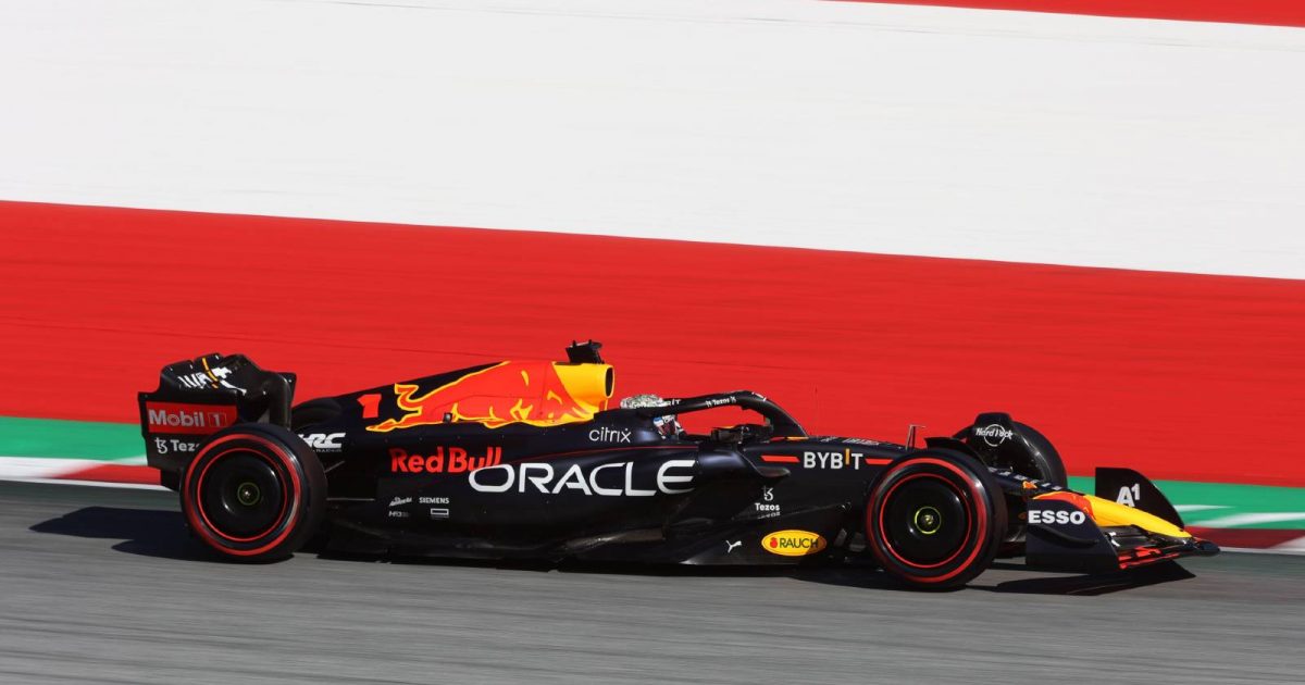 Max Verstappen's Red Bull on qualifying day for the Austrian GP. Red Bull Ring July 2022.