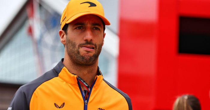 McLaren's Daniel Ricciardo at the British Grand Prix. Silverstone, July 2022.