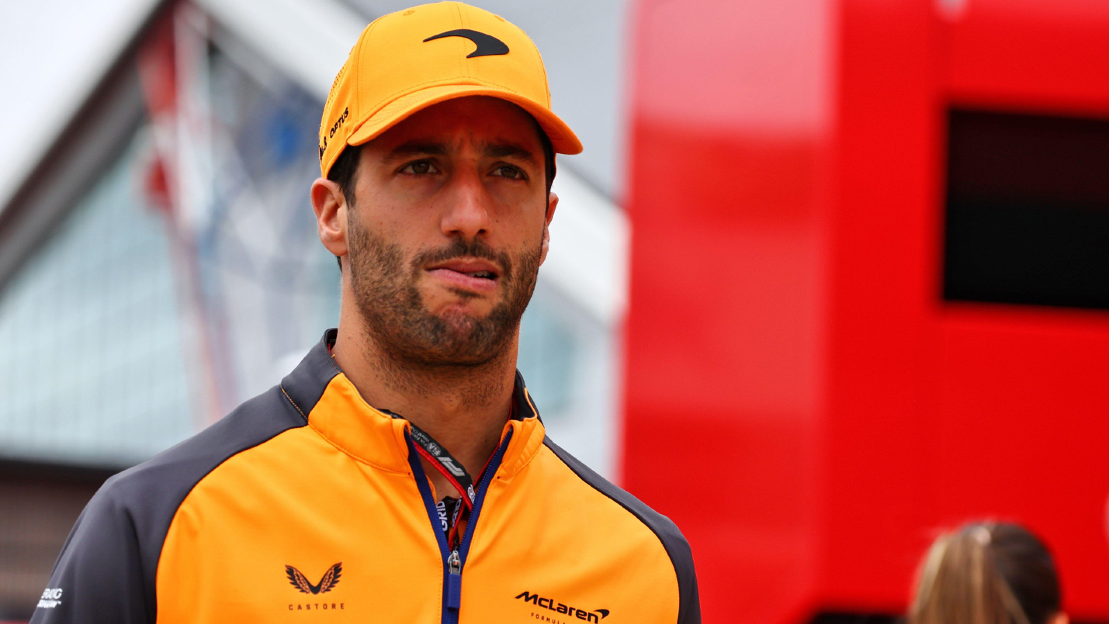 McLaren's Daniel Ricciardo at the British Grand Prix. Silverstone, July 2022.