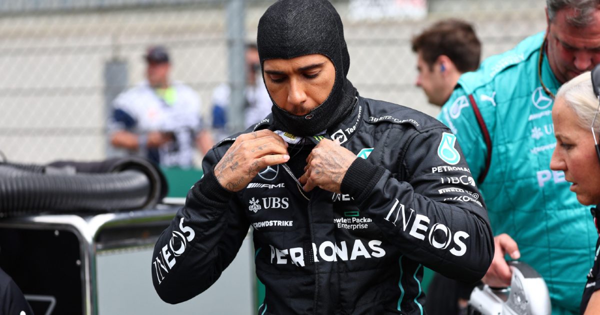 Mercedes' Lewis Hamilton gets ready for Sprint Qualifying at the Austrian Grand Prix. Spielberg, July 2022.