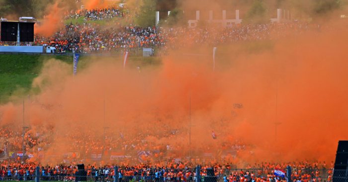 Orange smoke from flares. Austria July 2022