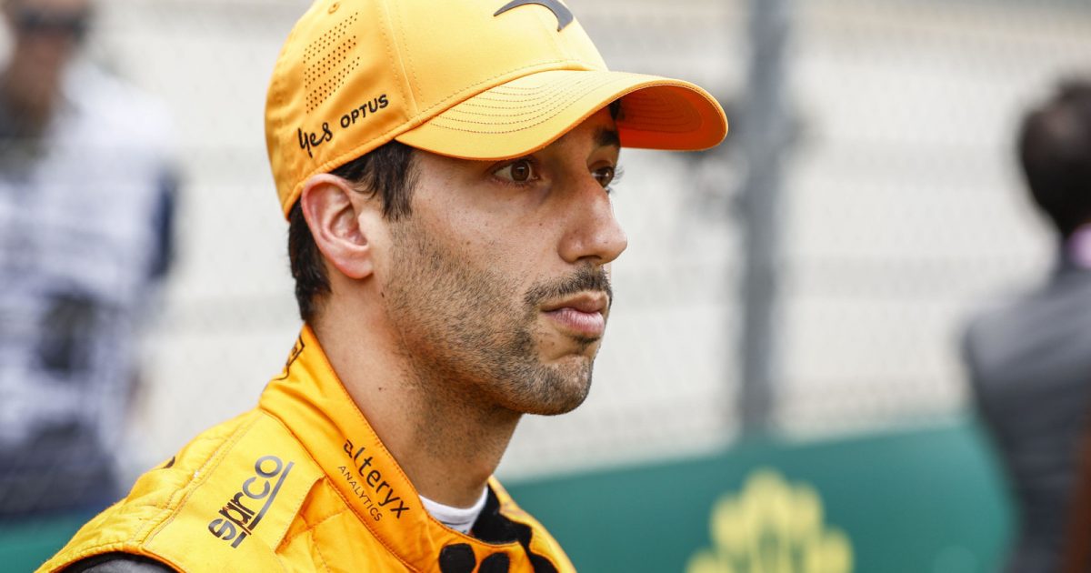 Daniel Ricciardo staring forward on the grid. Austria July 2022