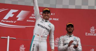 Nico Rosberg on the podium. Suzuka 2016.