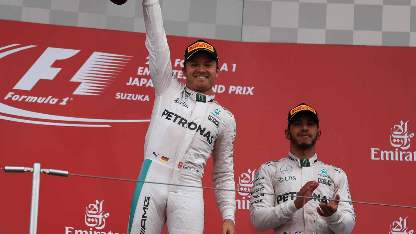 Nico Rosberg on the podium. Suzuka 2016.