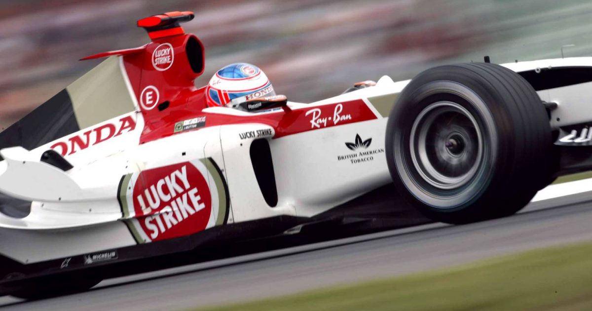 Jenson Button driving the BAR in German GP qualifying. Hockenheim July 2004.