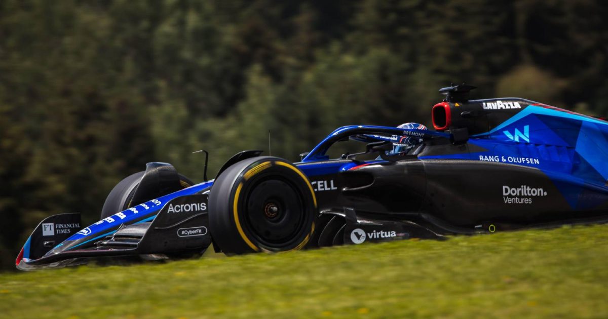 Side view of Alex Albon's Williams. Red Bull Ring July 2022.