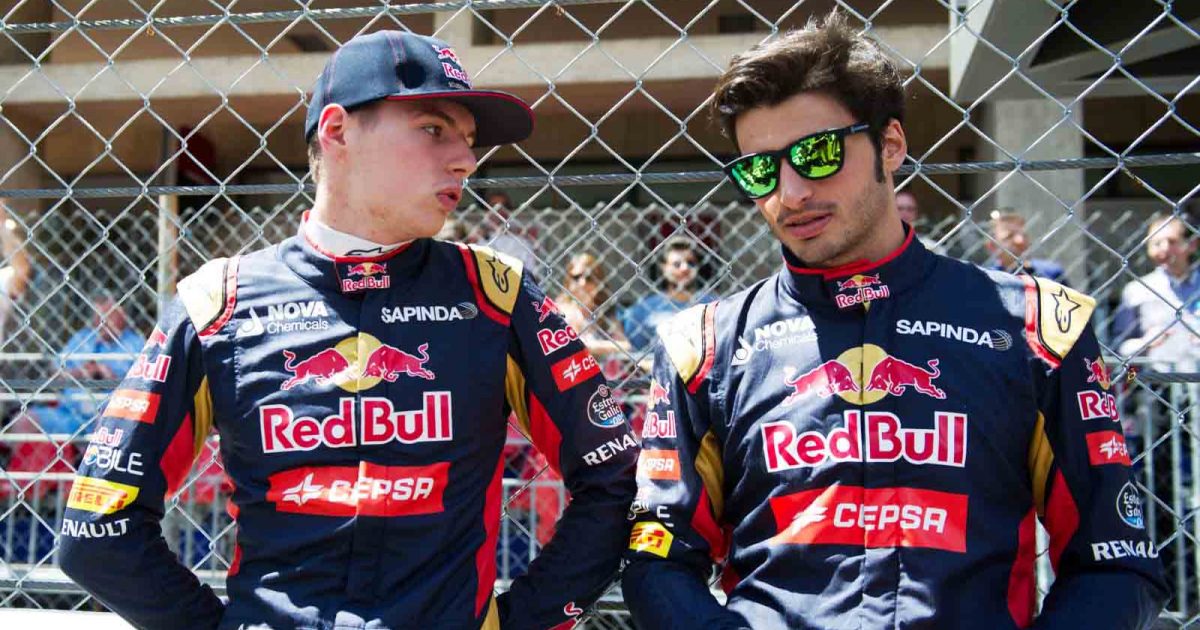 Max Verstappen and Carlos Sainz, Toro Rosso. Monaco May 2015.