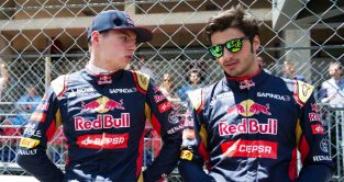 Max Verstappen and Carlos Sainz, Toro Rosso. Monaco May 2015.