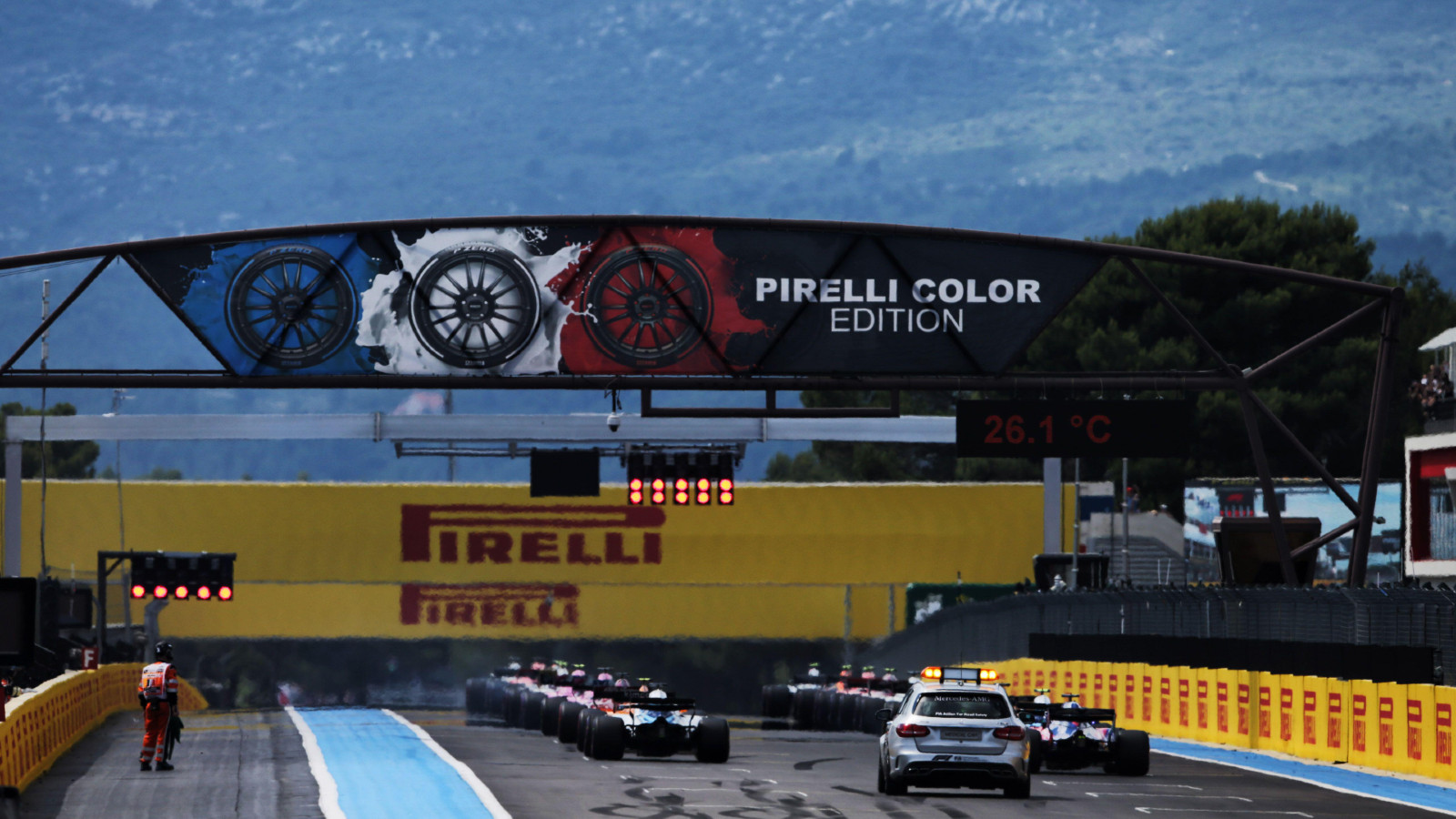 French Grand Prix at Paul Ricard, grid start. Paul Ricard, July 2020. French GP weather