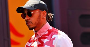 Lewis Hamilton, Mercedes, wears street clothes in the paddock. France, July 2022.