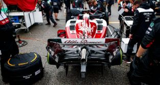 Valtteri Bottas Alfa Romeo C42 on the grid. Imola April 2022