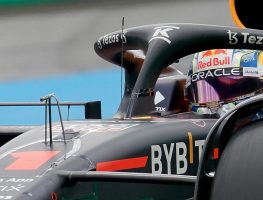 Red Bull driver Max Verstappen up close out on track. Austria July 2022