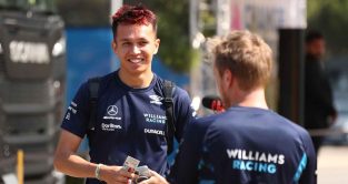 Williams driver Alex Albon arrives in the paddock. France July 2022.