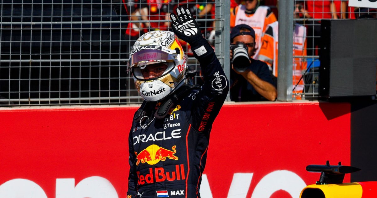 Max Verstappen waves at the crowd. France July 2022