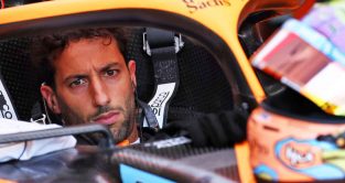 Daniel Ricciardo in his McLaren cockpit. France July 2022.