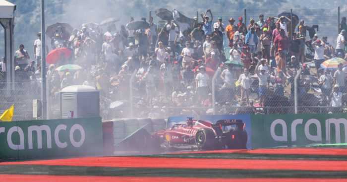 Ferrari's Charles Leclerc crashes out of the French Grand Prix. Paul Ricard, July 2022.