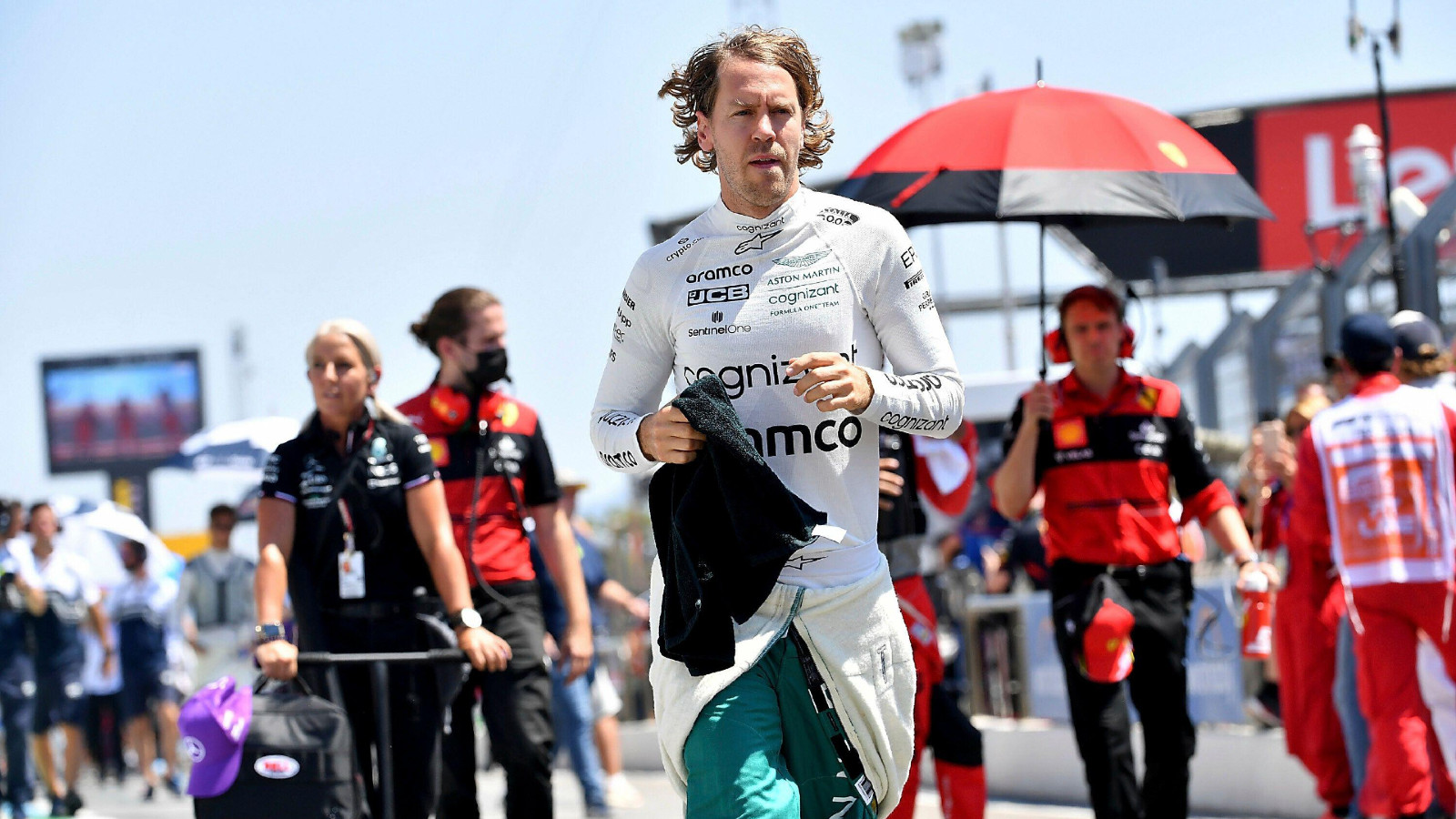 Aston Martin's Sebastian Vettel during the French Grand Prix. Paul Ricard, July 2022.