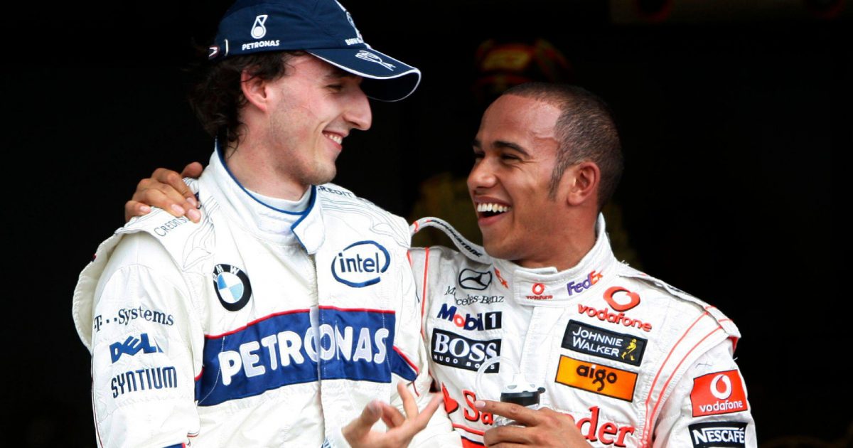 BMW's Robert Kubica with McLaren's Lewis Hamilton at the 2008 Canadian Grand Prix. Montreal, June 2008.